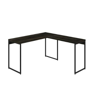 Mesa Em L Dynamica Office 135x140x75cm Carvalho Dark - Est.preta Carvalho Dark - Est.preta