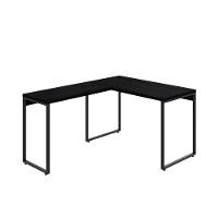 Mesa Em L Kuadra Office 120x150x75cm Preto ônix - Est.preta Preto ônix - Est.preta - 1