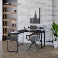 Mesa Em L Kuadra Office 120x150x75cm Preto ônix - Est.preta Preto ônix - Est.preta - 2