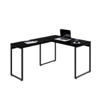 Mesa Em L Kuadra Office 120x150x75cm Preto ônix - Est.preta Preto ônix - Est.preta