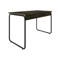 Mesa Office 120x60x75cm Round Carvalho Dark - Est.preta Carvalho Dark - Est.preta - 2