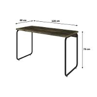 Mesa Office 120x60x75cm Round Carvalho Dark - Est.preta Carvalho Dark - Est.preta - 3