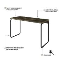 Mesa Office 120x60x75cm Round Carvalho Dark - Est.preta Carvalho Dark - Est.preta - 6