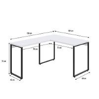 Mesa Em L Kuadra Office 120x150x75cm Branco Chess - Est.preta Branco Chess - Est.preta - 5