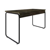 Mesa Office 135x60x75cm Round Carvalho Dark - Est.preta Carvalho Dark - Est.preta - 6