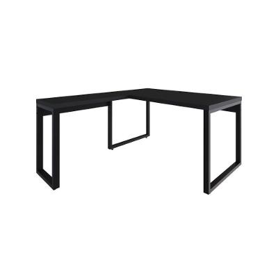 Mesa Em L Diretor 150x160x75cm Yon Preto Tx-est.preta Preto Tx-est.preta