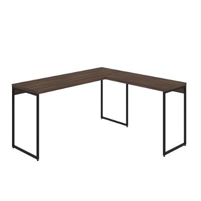 Mesa Em L Dynamica Diretor 150x140x75cm Nogal - Est.preta Nogal - Est.preta
