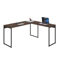 Mesa Em L Dynamica Diretor 150x140x75cm Nogal - Est.preta Nogal - Est.preta