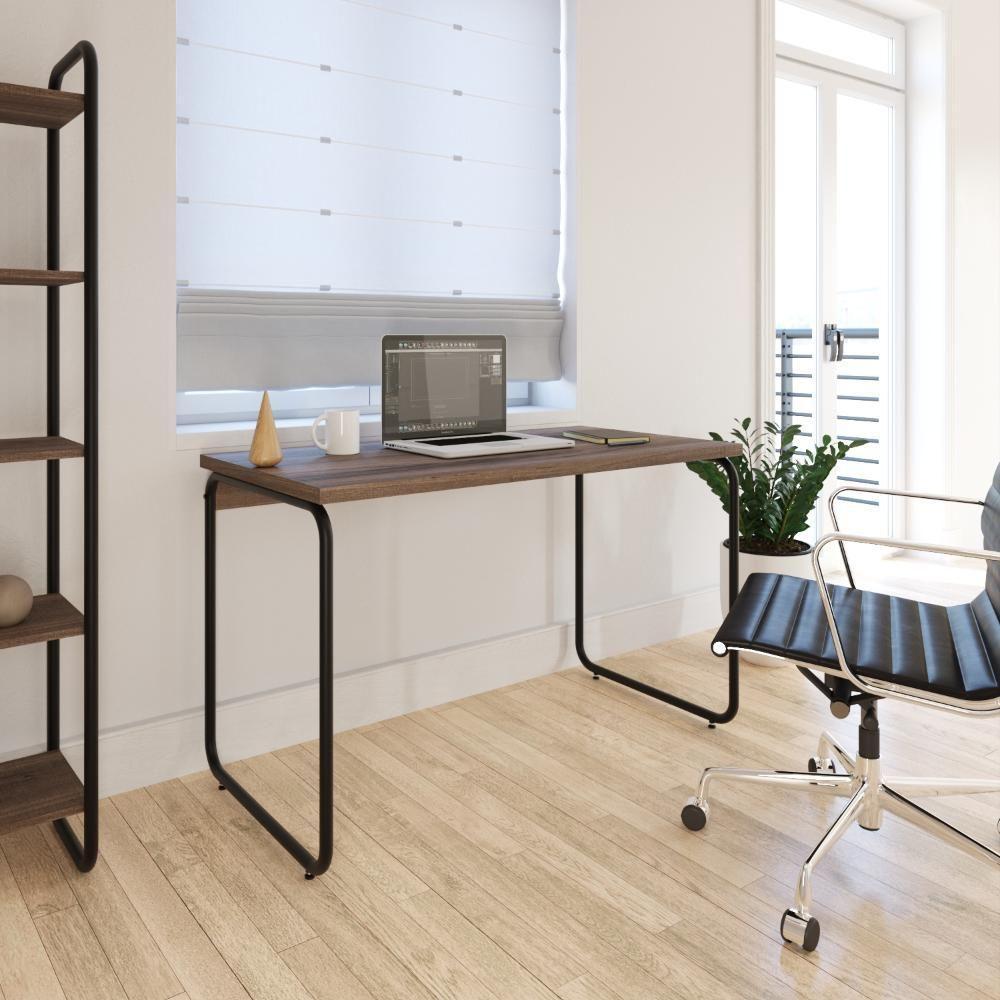 Mesa Office 120x60x75cm Round Nogal - Est.preta Nogal - Est.preta - 2