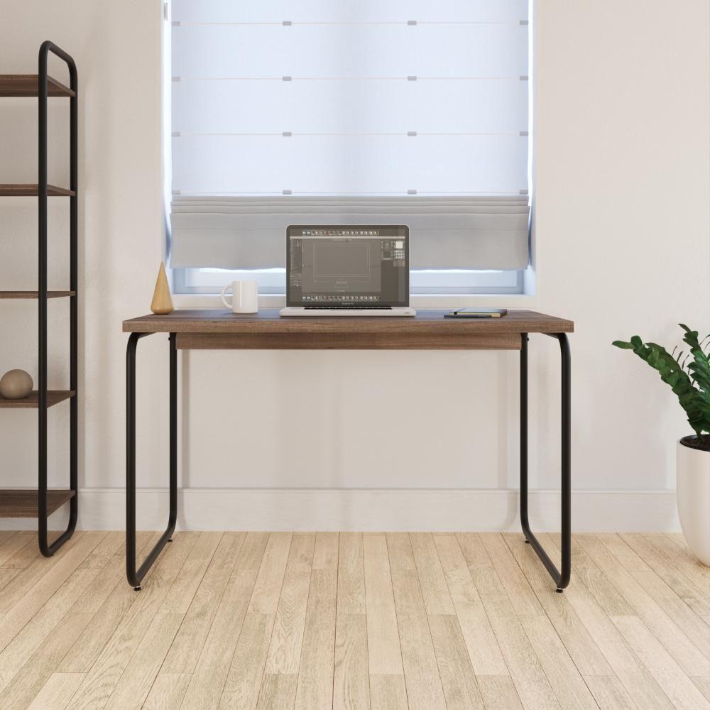 Mesa Office 120x60x75cm Round Nogal - Est.preta Nogal - Est.preta - 4