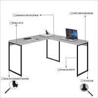 Mesa Em L Dynamica Office 135x140x75cm Snow - Est.preta Snow - Est.preta - 3