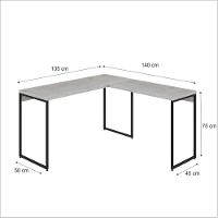 Mesa Em L Dynamica Office 135x140x75cm Snow - Est.preta Snow - Est.preta - 5