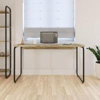 Mesa Office 135x60x75cm Round Carvalho - Est.preta Carvalho - Est.preta