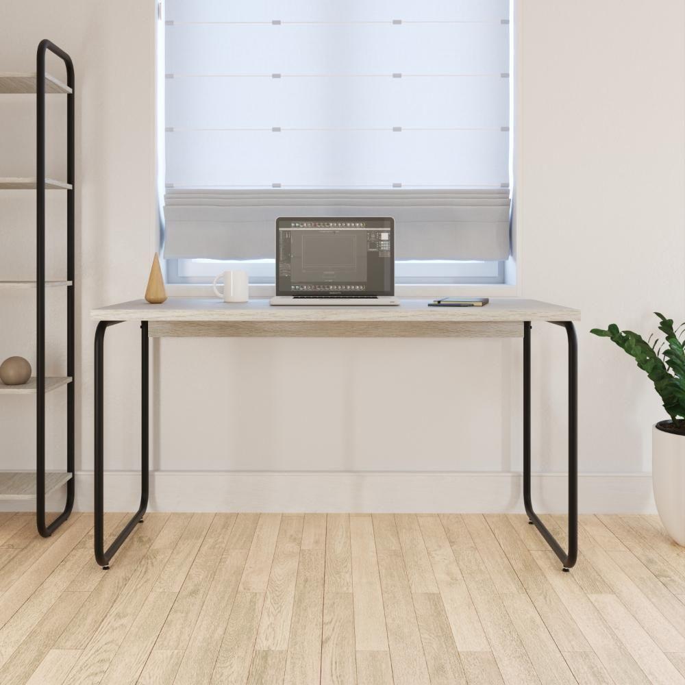 Mesa Office 135x60x75cm Round Snow - Est.preta Snow - Est.preta - 4