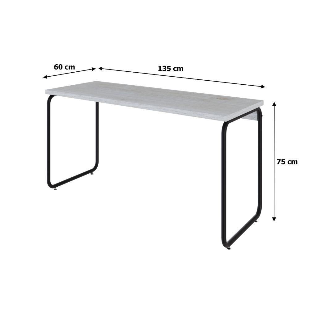 Mesa Office 135x60x75cm Round Snow - Est.preta Snow - Est.preta - 7