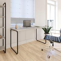 Mesa Office 135x60x75cm Round Snow - Est.preta Snow - Est.preta - 2