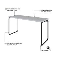 Mesa Office 135x60x75cm Round Snow - Est.preta Snow - Est.preta - 3