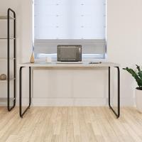 Mesa Office 135x60x75cm Round Snow - Est.preta Snow - Est.preta