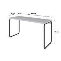 Mesa Office 135x60x75cm Round Snow - Est.preta Snow - Est.preta - 7