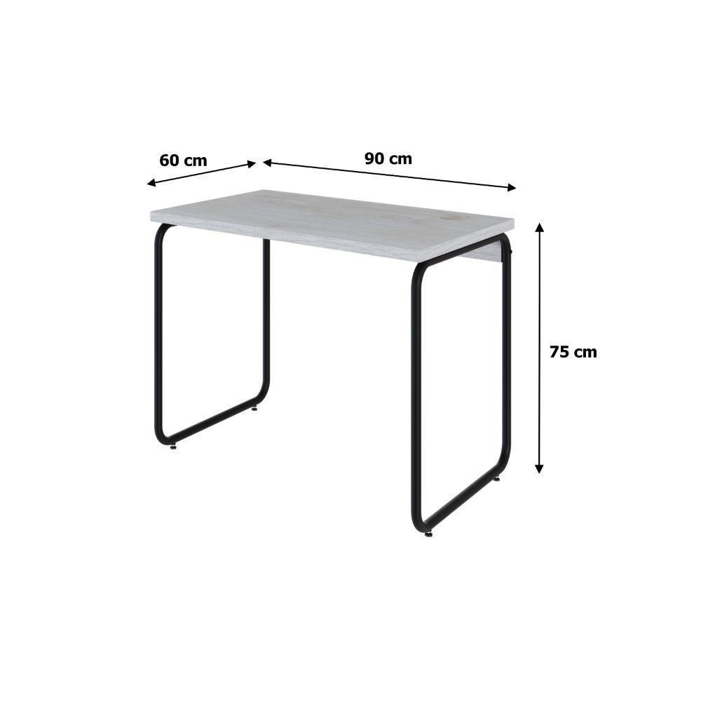 Mesa Office 90x60x75cm Round Snow - Est.preta Snow - Est.preta - 3