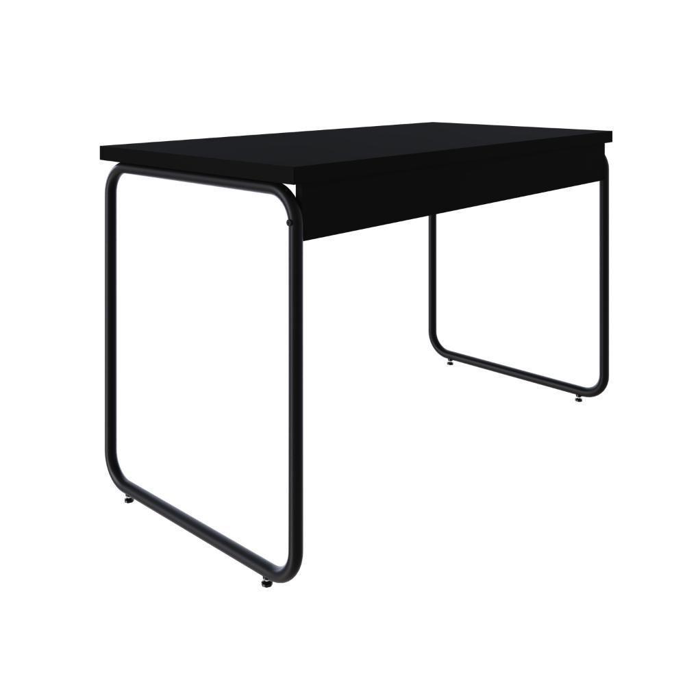 Mesa Office 120x60x75cm Round Preto ônix - Est.preta Preto ônix - Est.preta - 6