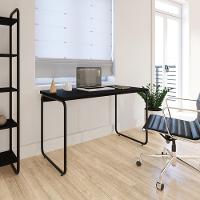 Mesa Office 120x60x75cm Round Preto ônix - Est.preta Preto ônix - Est.preta - 2