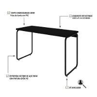 Mesa Office 120x60x75cm Round Preto ônix - Est.preta Preto ônix - Est.preta - 3