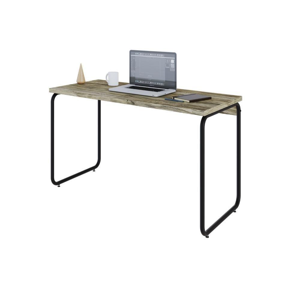 Mesa Office 120x60x75cm Round Carvalho - Est.preta Carvalho - Est.preta - 5