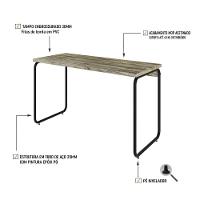 Mesa Office 120x60x75cm Round Carvalho - Est.preta Carvalho - Est.preta - 3