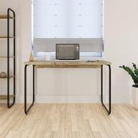 Mesa Office 120x60x75cm Round Carvalho - Est.preta Carvalho - Est.preta