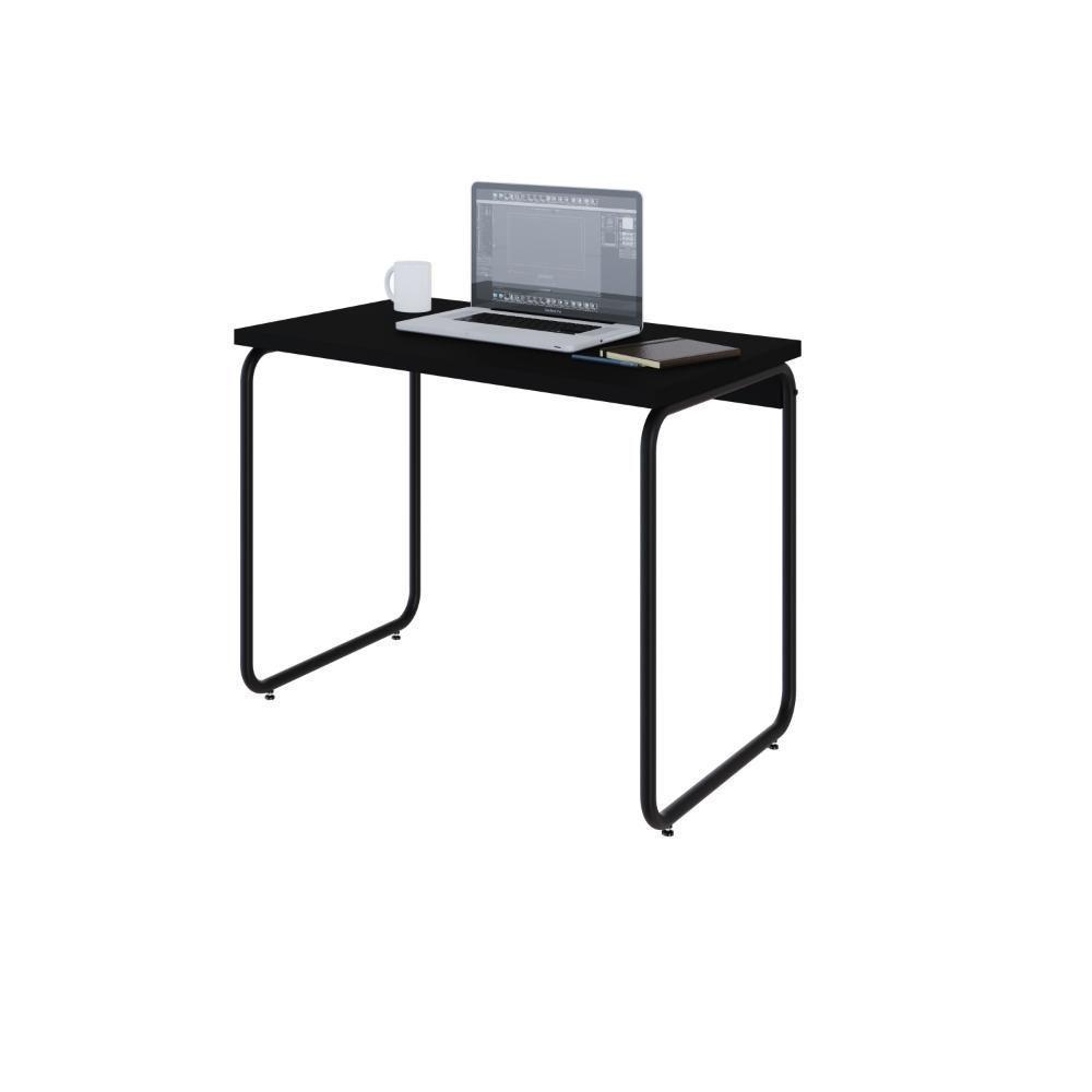 Mesa Office 90x60x75cm Round Preto ônix - Est.preta Preto ônix - Est.preta - 5