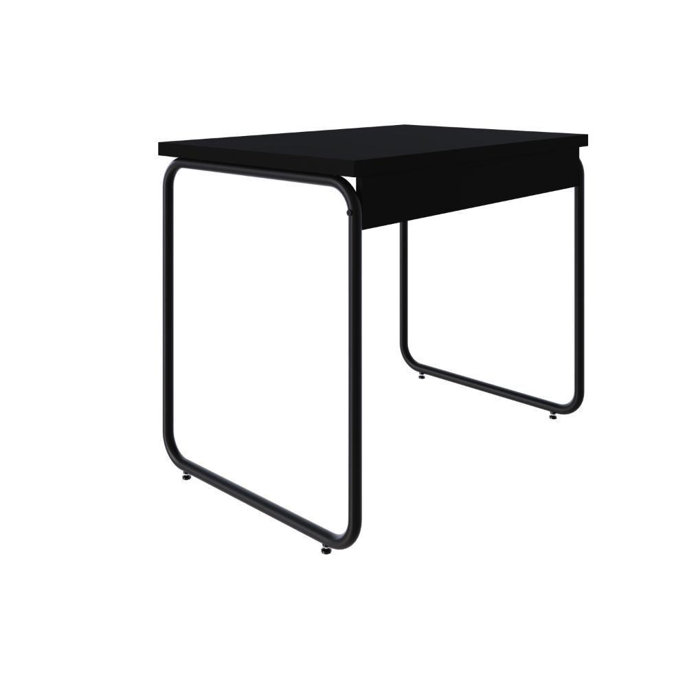 Mesa Office 90x60x75cm Round Preto ônix - Est.preta Preto ônix - Est.preta - 6