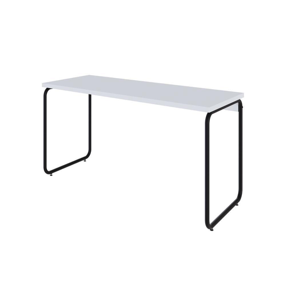 Mesa Office 135x60x75cm Round Branco Chess - Est.preta Branco Chess - Est.preta - 1