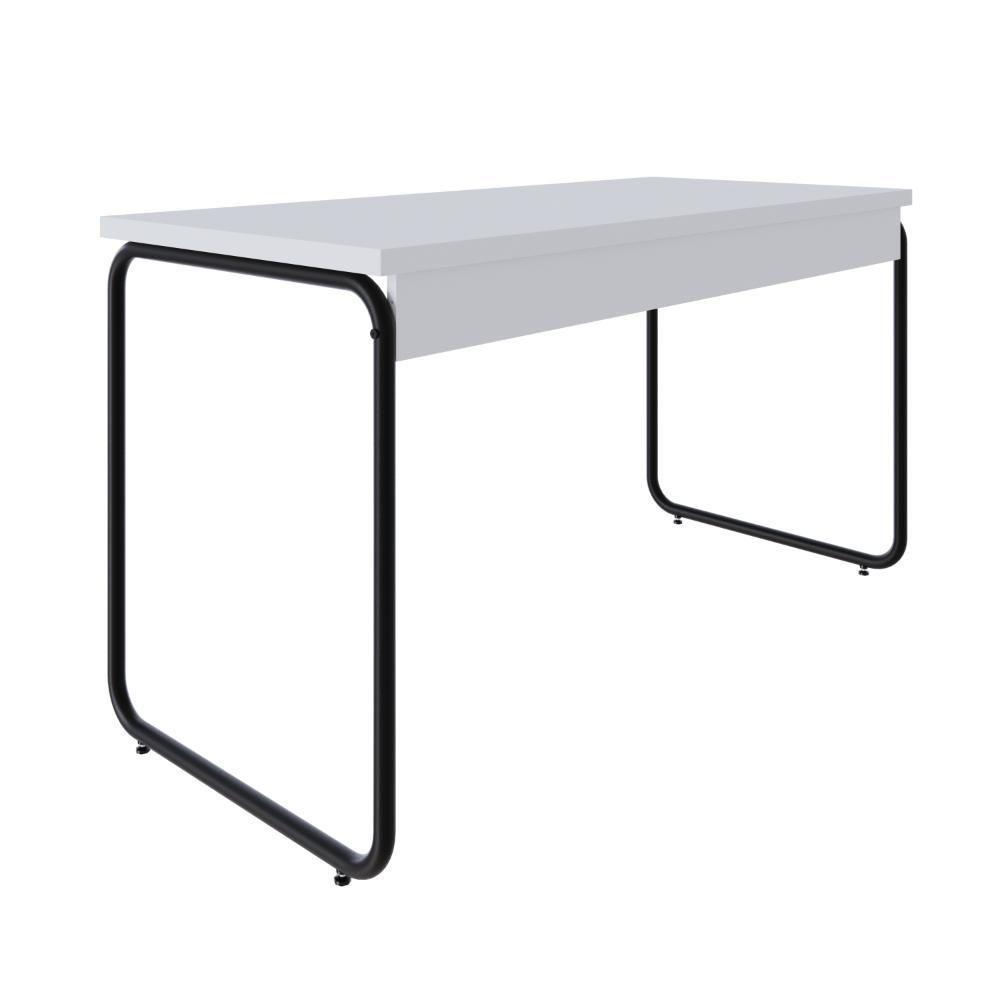 Mesa Office 135x60x75cm Round Branco Chess - Est.preta Branco Chess - Est.preta - 6