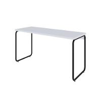 Mesa Office 135x60x75cm Round Branco Chess - Est.preta Branco Chess - Est.preta - 1