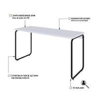 Mesa Office 135x60x75cm Round Branco Chess - Est.preta Branco Chess - Est.preta - 3