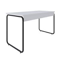 Mesa Office 135x60x75cm Round Branco Chess - Est.preta Branco Chess - Est.preta - 6