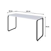 Mesa Office 135x60x75cm Round Branco Chess - Est.preta Branco Chess - Est.preta - 7