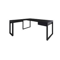 Mesa Em L Presidente C-01 Gav. 190x160x75cm Yon Preto Tx-est.preta Preto Tx-est.preta - 1