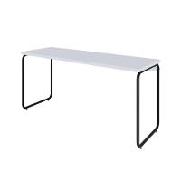 Mesa Office 150x60x75cm Round Branco Chess - Est.preta Branco Chess - Est.preta - 1