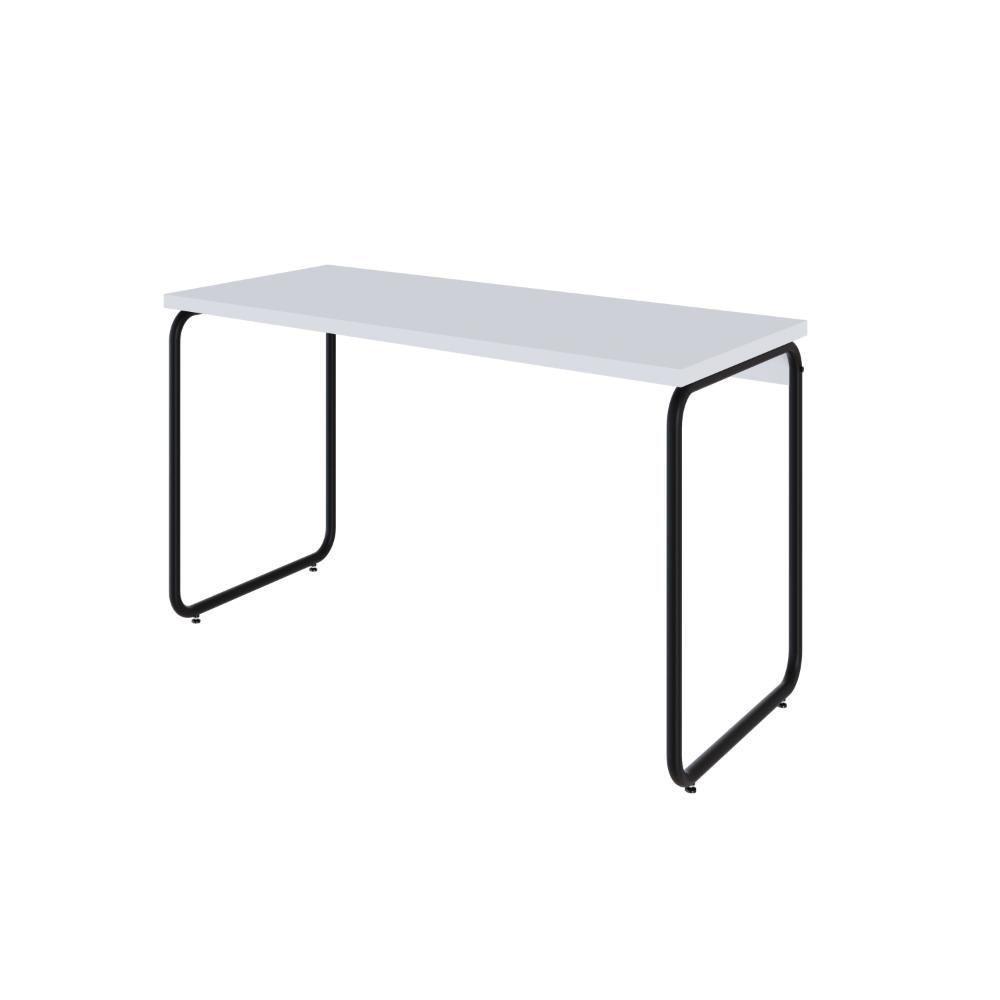 Mesa Office 120x60x75cm Round Branco Chess - Est.preta Branco Chess - Est.preta - 1