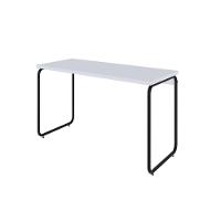 Mesa Office 120x60x75cm Round Branco Chess - Est.preta Branco Chess - Est.preta - 1