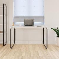 Mesa Office 120x60x75cm Round Branco Chess - Est.preta Branco Chess - Est.preta