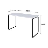 Mesa Office 120x60x75cm Round Branco Chess - Est.preta Branco Chess - Est.preta - 7