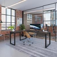 Mesa Em L Presidente C-01 Gav. 190x160x75cm Yon Terracota-est.preta Terracota-est.preta