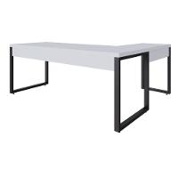 Mesa Em L Presidente C-01 Gav. 190x160x75cm Yon Branco Tx-est.preta Branco Tx-est.preta - 3