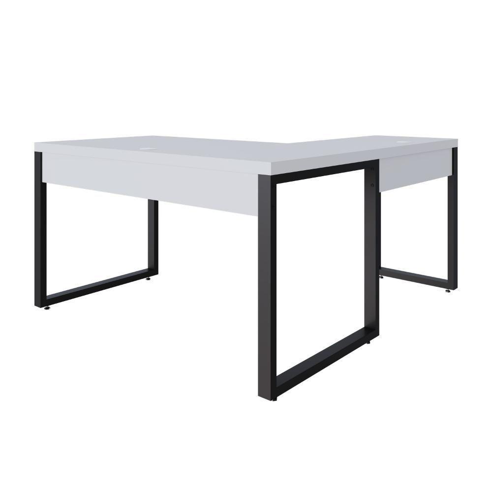 Mesa Em L Operacional 135x160x75cm Yon Branco Tx-est.preta Branco Tx-est.preta - 6