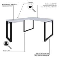 Mesa Em L Operacional 135x160x75cm Yon Branco Tx-est.preta Branco Tx-est.preta - 3