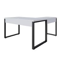 Mesa Em L Operacional 135x160x75cm Yon Branco Tx-est.preta Branco Tx-est.preta - 6