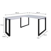 Mesa Em L Operacional 135x160x75cm Yon Branco Tx-est.preta Branco Tx-est.preta - 7